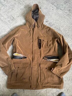RARE VINTAGE Nike snowboarding Brown Hooded Field Jacket SEE DESCRIPTION